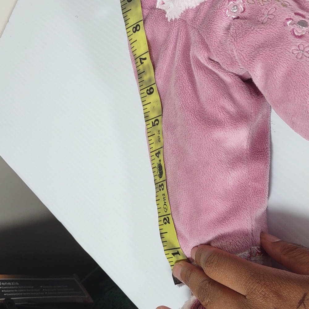 Protection System floral pink and white Lightweight sweater jacket with mittens - Picture 14 of 15